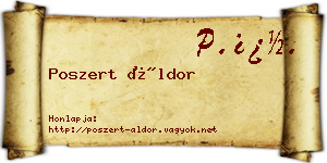 Poszert Áldor névjegykártya
